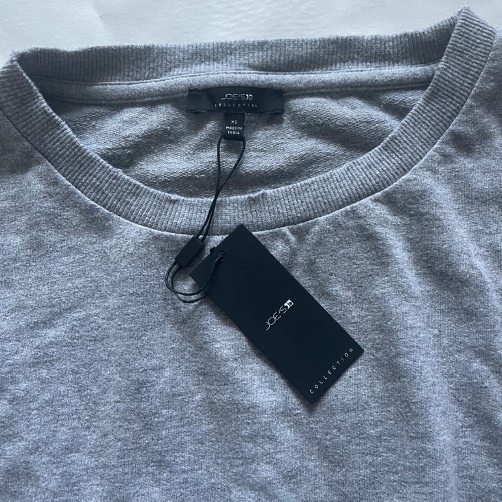 NWT JOE’S Distressed Gray Jeweled Studded Long Sleeve Relaxed Sweatshirt Top S‎ - Picture 9 of 10
